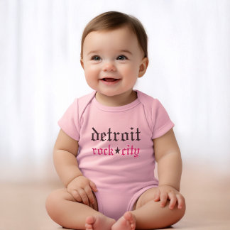 Detroit Rock City Pink Baby Girl Romper