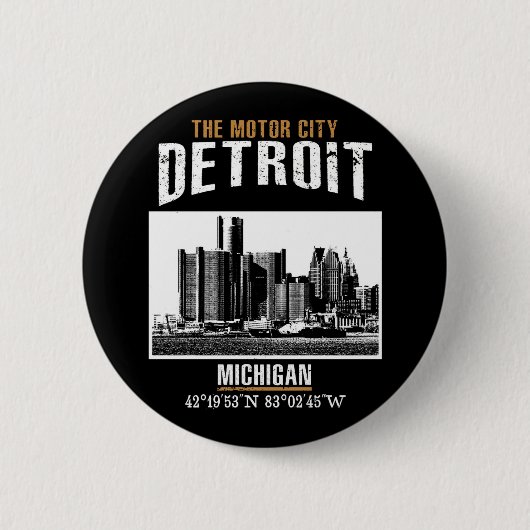 Detroit Ronde Button 5,7 Cm (Voorkant)