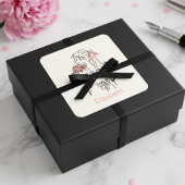 Detroit Roze Bloemen Custom Square Sticker