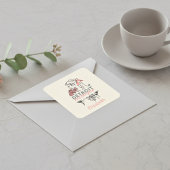 Detroit Roze Bloemen Custom Square Sticker