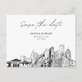 Detroit Save the Date-ansichtkaart voor huwelijken Briefkaart (Voorkant)