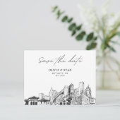 Detroit Save the Date-ansichtkaart voor huwelijken Briefkaart (Staand voorkant)