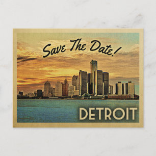 Detroit Save the Date Michigan Aankondigingskaart
