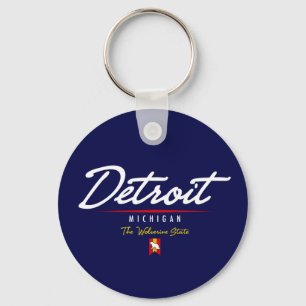 Detroit script sleutelhanger