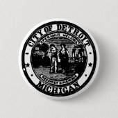 Detroit Seal Ronde Button 5,7 Cm (Voorkant)