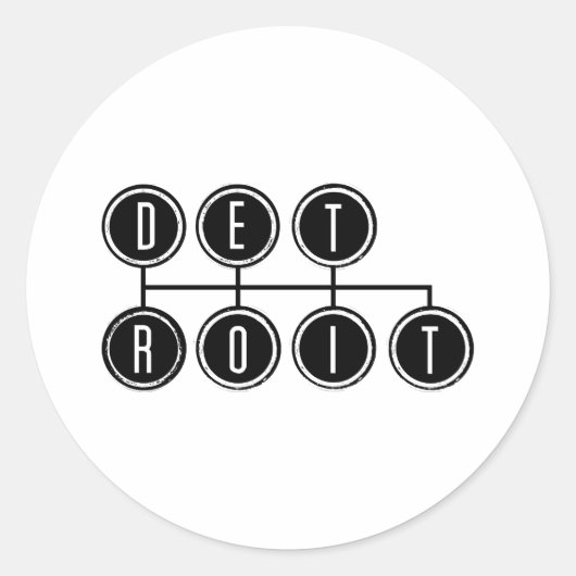 Detroit Shifter Ronde Sticker (Voorkant)