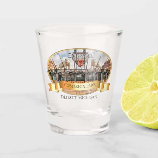 Detroit Shot Glass - Comerica Park Glas (Voorkant)