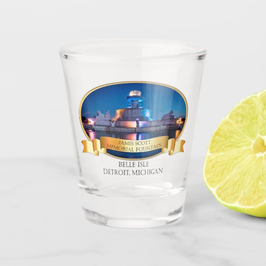 Detroit Shot Glass - Scott Fountain Glas (Voorkant)