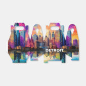 Detroit Silhouet Abstracte Kunst Bedankdoosjes (Uitgevouwen)