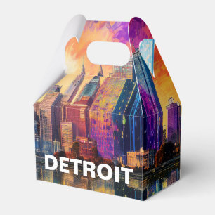 Detroit Silhouet Abstracte Kunst Bedankdoosjes