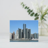 Detroit Skyline 4 Briefkaart (Staand voorkant)