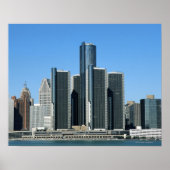 Detroit Skyline 4 Poster (Voorkant)