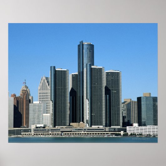 Detroit Skyline 4 Poster (Voorkant)