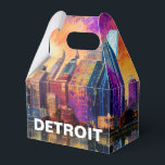 Detroit Skyline Abstracte kunst Bedankdoosjes<br><div class="desc">Voeg een modern tintje toe aan uw evenement met deze gunstbox met abstracte skyline-kunst in Detroit. Ideaal voor bruiloften,  feesten of relatiegeschenken.</div>