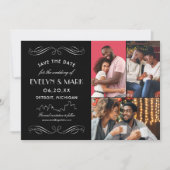 Detroit Skyline Art Deco Fotocollage Bruiloft Save The Date (Voorkant)