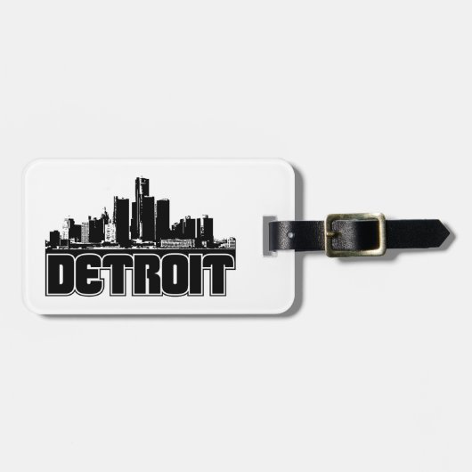 Detroit Skyline Bagagelabel (Voorkant horizontaal)