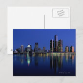 Detroit Skyline bij nacht Briefkaart (Voorkant / Achterkant)