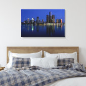 Detroit Skyline bij nacht Canvas Afdruk (Insitu (Slaapkamer))