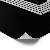 Detroit Skyline Black and White Woodcut Winter Poster (Hoek)