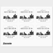 Detroit Skyline Black Art Deco Wedding Welkom Vierkante Sticker (Vel)