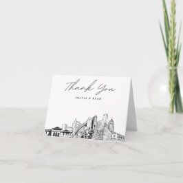 Detroit Skyline Blank bedankpas Bedankkaart