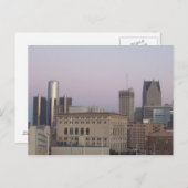 Detroit Skyline briefkaart (Voorkant / Achterkant)