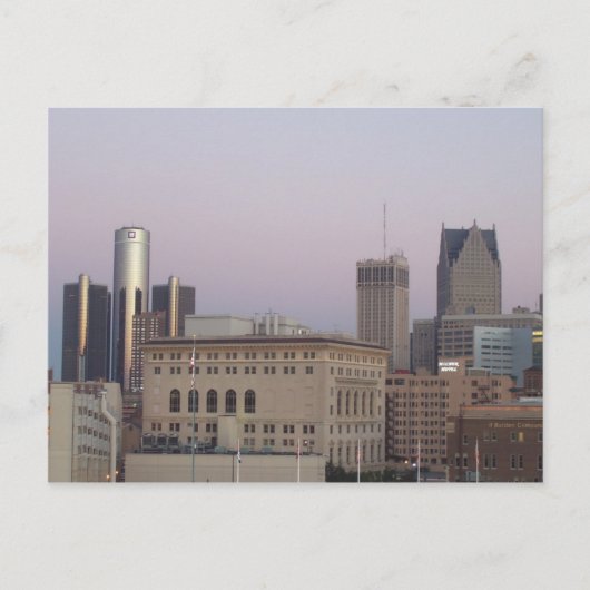 Detroit Skyline briefkaart (Voorkant)