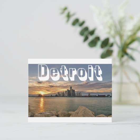 Detroit Skyline Briefkaart (Staand voorkant)