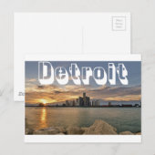 Detroit Skyline Briefkaart (Voorkant / Achterkant)