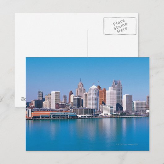 Detroit skyline briefkaart (Voorkant / Achterkant)