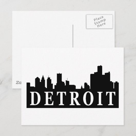 Detroit Skyline Briefkaart (Voorkant / Achterkant)