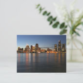 Detroit Skyline Briefkaart (Staand voorkant)
