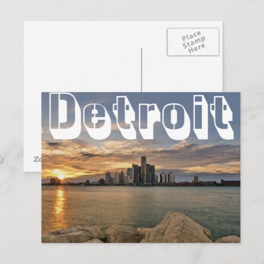 Detroit Skyline Briefkaart (Voorkant / Achterkant)