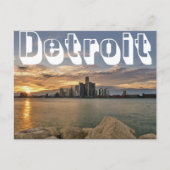 Detroit Skyline Briefkaart (Voorkant)