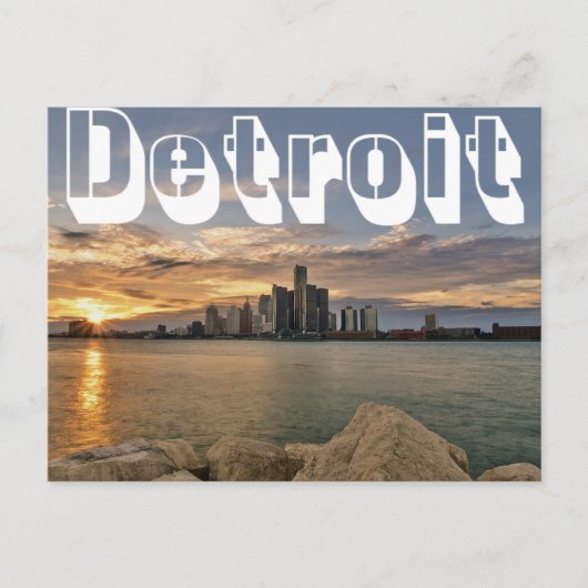 Detroit Skyline Briefkaart (Voorkant)