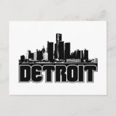 Detroit Skyline Briefkaart (Voorkant)