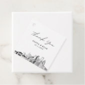 Detroit Skyline bruiloft Bedankjes Labels (In situ)