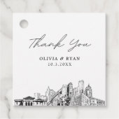 Detroit Skyline bruiloft Bedankjes Labels (Voorkant)