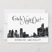 Detroit Skyline bruiloft vrijgezellenfeest Kaart (Voorkant)