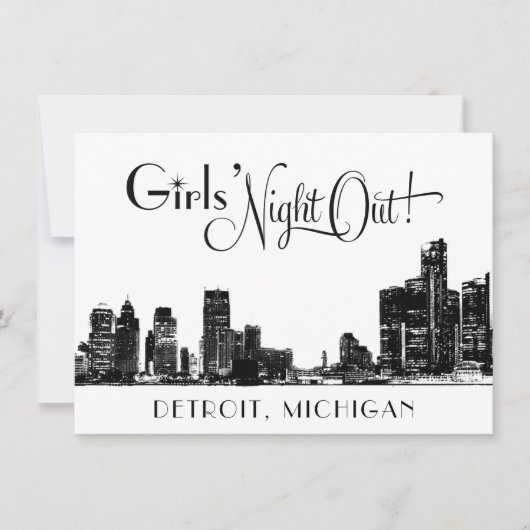 Detroit Skyline bruiloft vrijgezellenfeest Kaart (Voorkant)