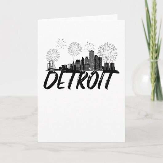 Detroit Skyline City Kaart (Voorkant)