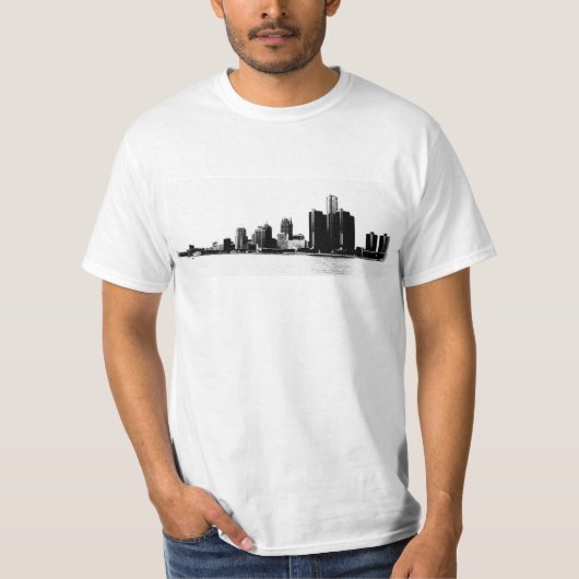 Detroit Skyline Foto T-shirt (Voorkant)