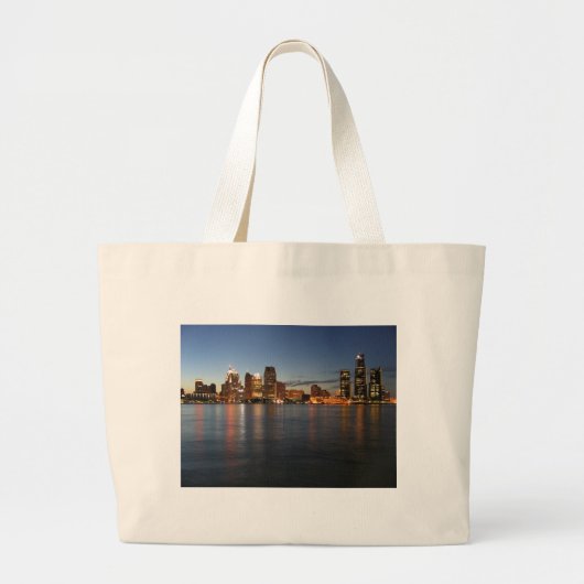 Detroit Skyline Grote Tote Bag (Voorkant)