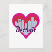 Detroit Skyline Heart Briefkaart (Voorkant)