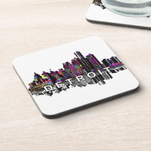 Detroit skyline in graffiti Beverage Coaster Bier Onderzetter