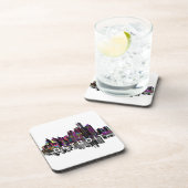 Detroit skyline in graffiti Beverage Coaster Bier Onderzetter (Rechterzijde)