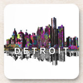 Detroit skyline in graffiti Beverage Coaster Bier Onderzetter (Voorkant)