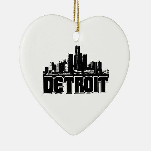 Detroit Skyline Keramisch Ornament (Rechts)