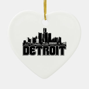 Detroit Skyline Keramisch Ornament
