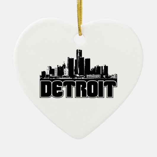 Detroit Skyline Keramisch Ornament (Voorkant)